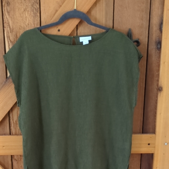 Liz Claiborne Green Cap Sleeve Boxy Blouse - Picture 1 of 2